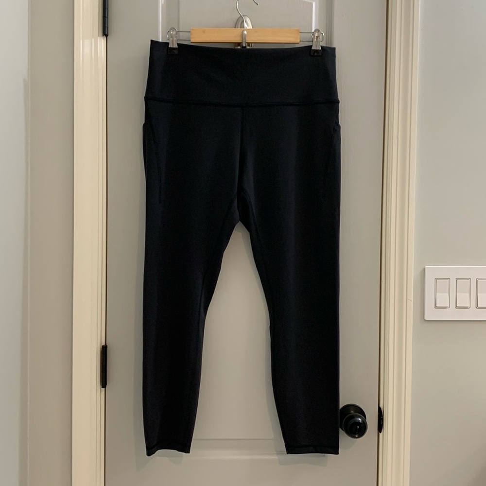Lululemon Wunder Train High-Rise Tight With Pockets Black Size 14 25” Like New
